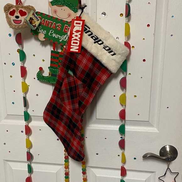 Snap-on Red Plaid Christmas Stocking - Picture 5 of 6